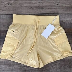 Yunoga Woman’s Quick Dry Running Shorts /workout/ Athletic / Pale Yellow/ Medium